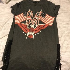 T shirt Dress with V line cut out